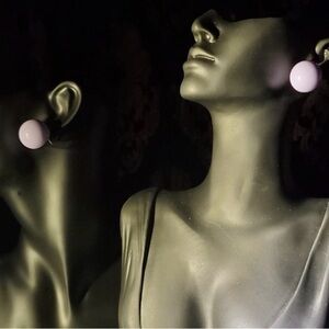 Bold Round Purple Button Earrings